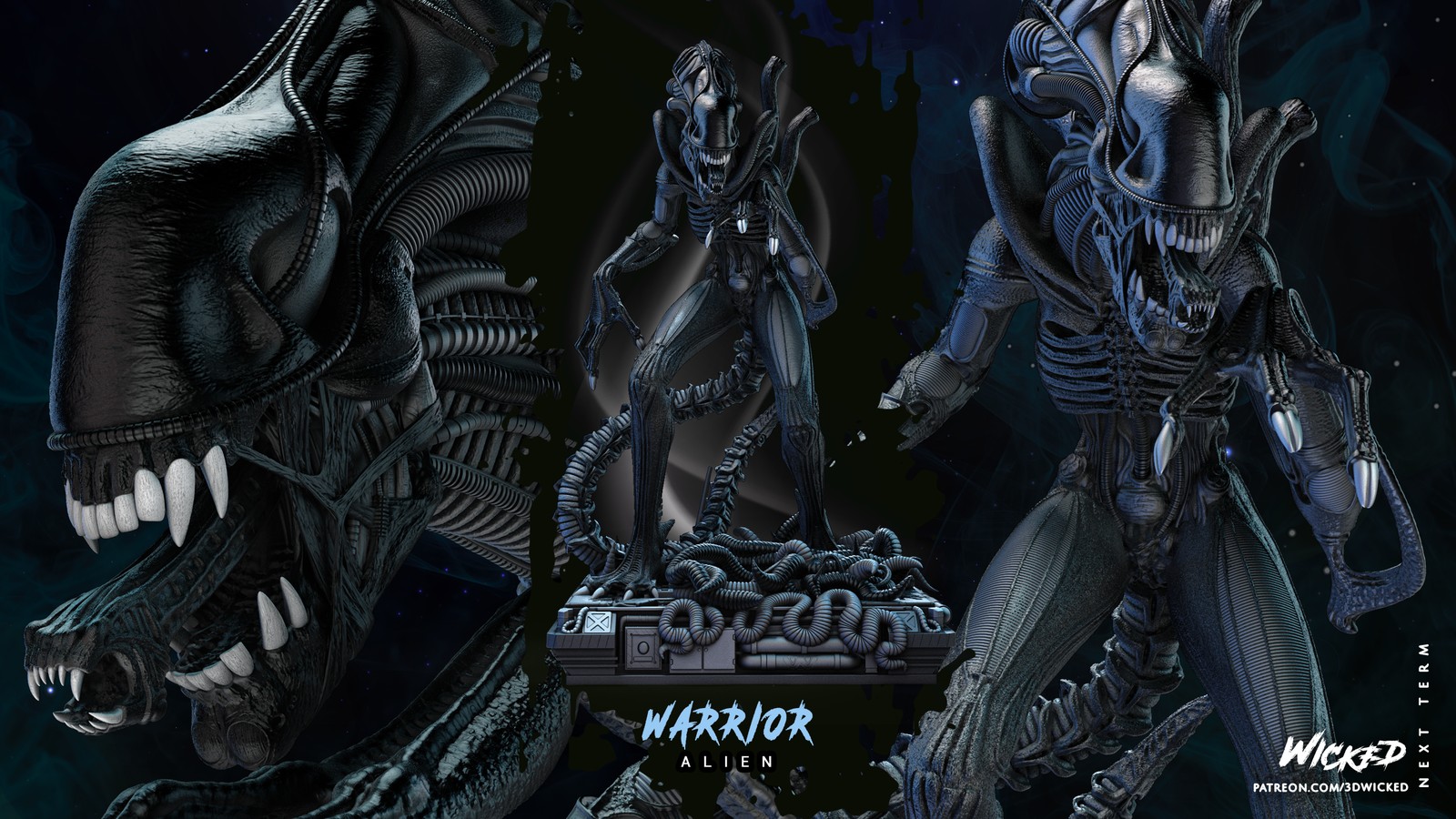 Alien Warrior Sculpture - Image 2