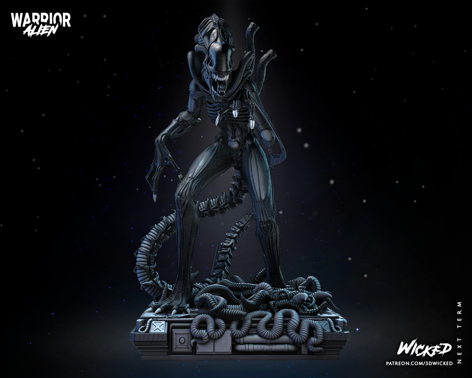 Alien Warrior Sculpture - Image 3
