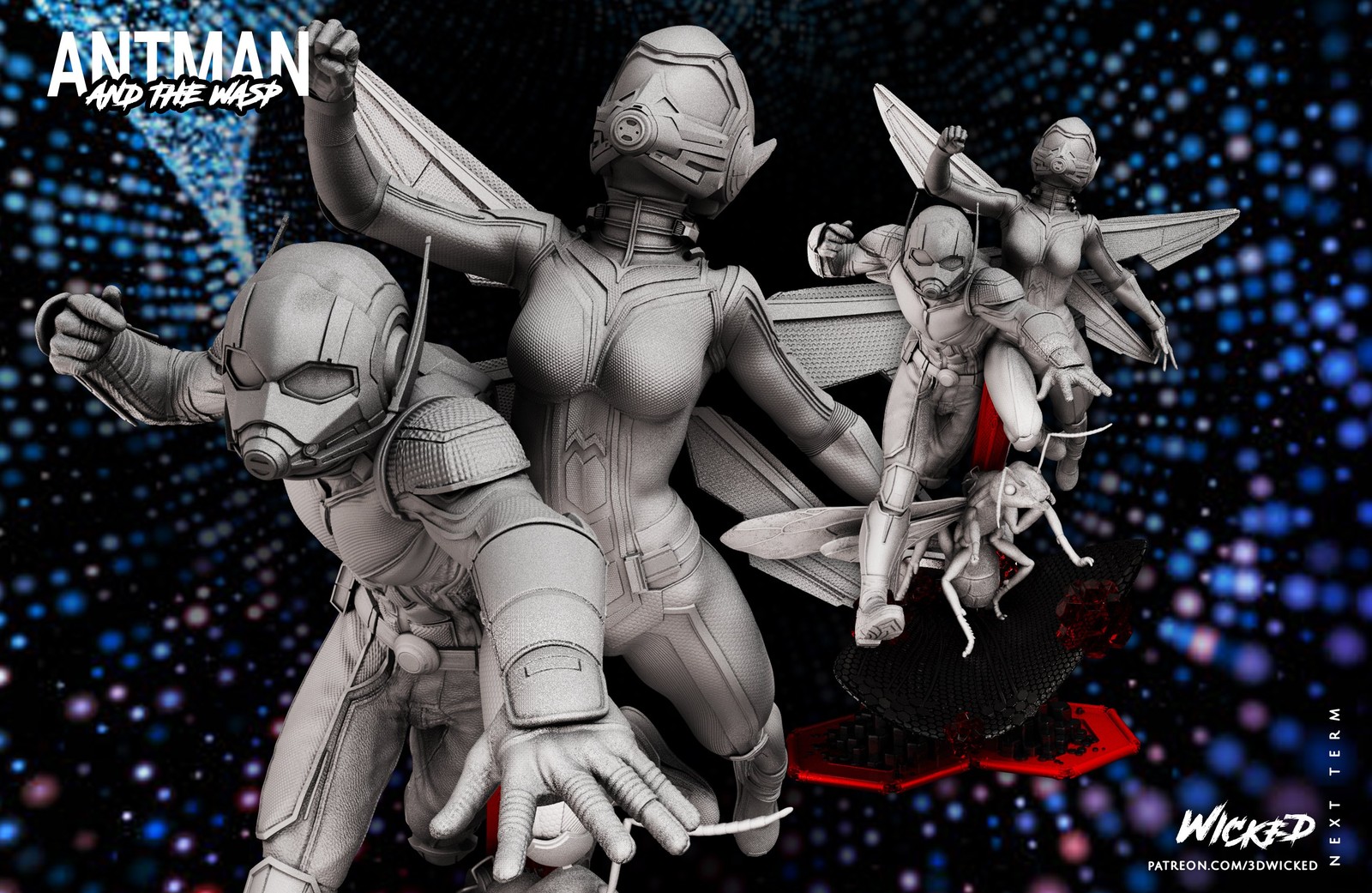 Ant Man and Wasp Diorama Sculpture - Image 3