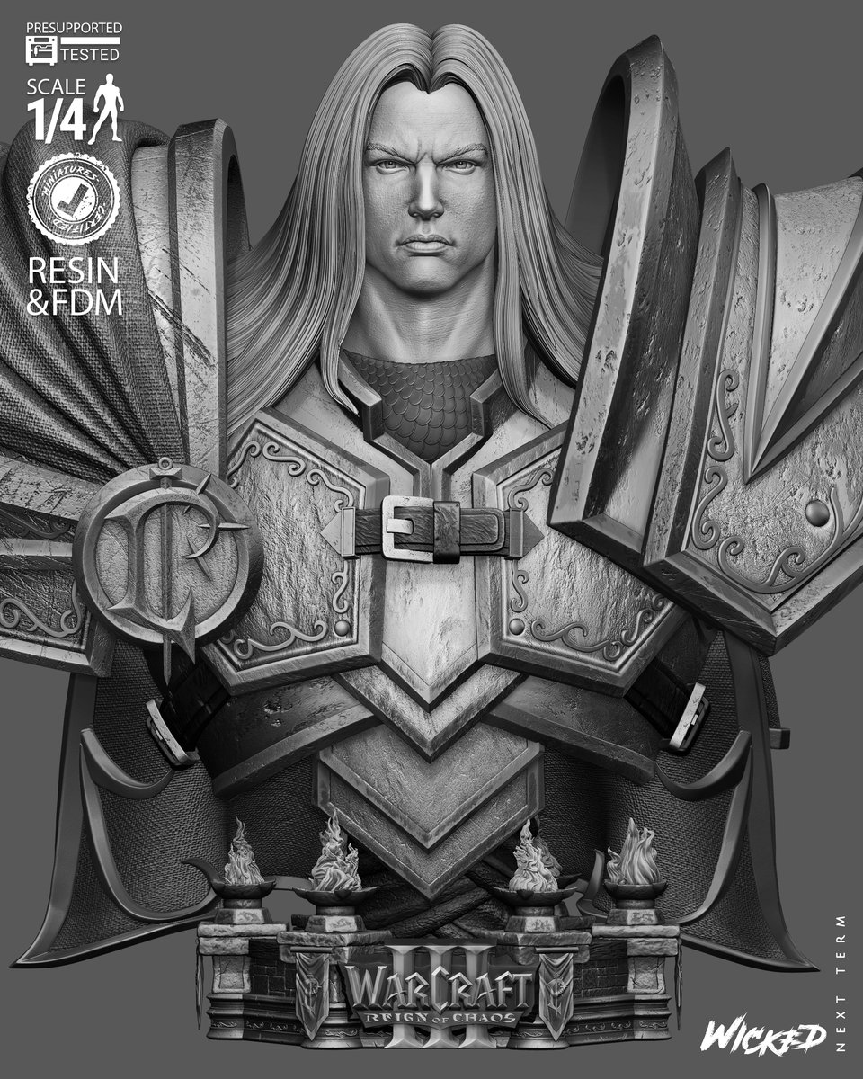 Video Games Arthas Portrait Bust