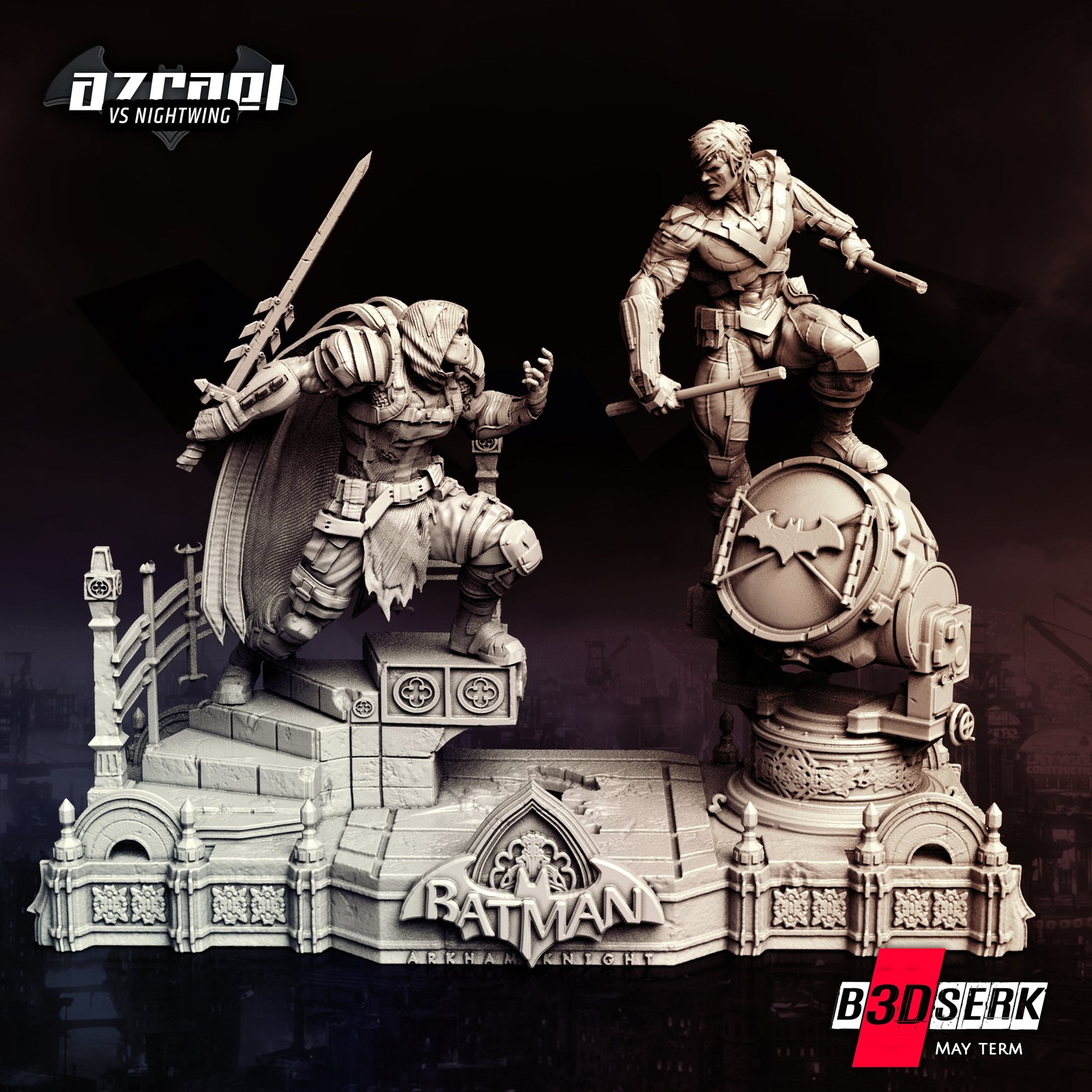 Azrael vs Nightwing Diorama Base