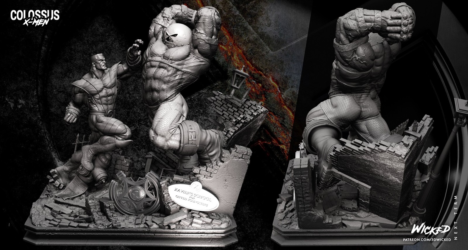 Marvel Juggernaut and Colossus Diorama