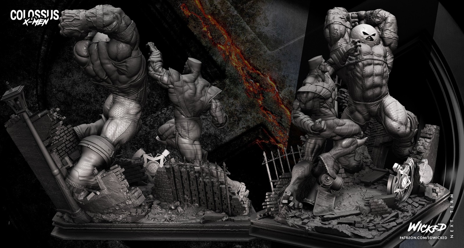 Marvel Juggernaut and Colossus Diorama - Image 3