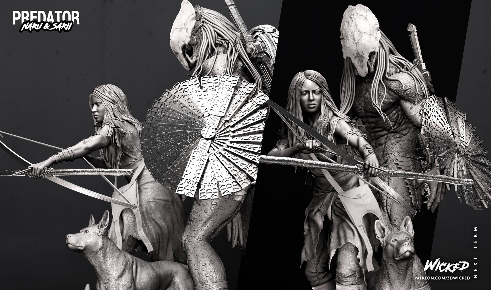 Predator and Naru Diorama Sculpture - Image 2