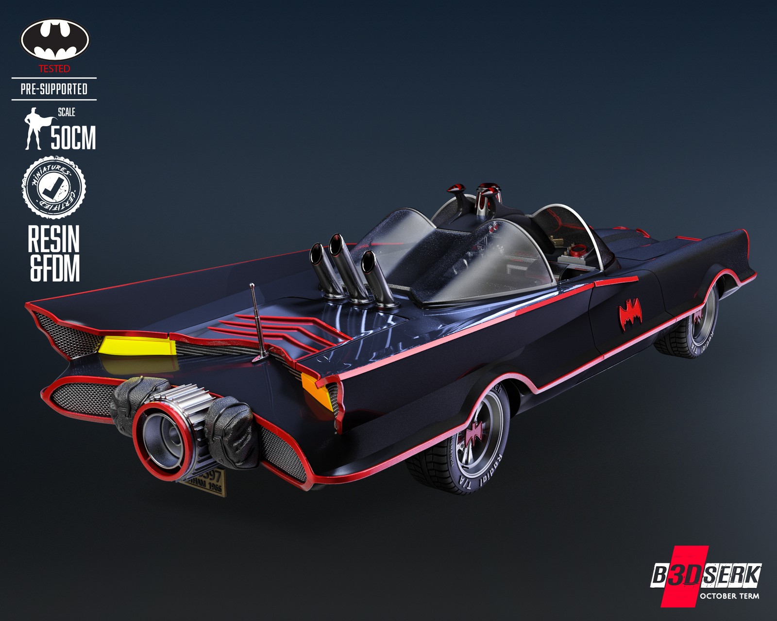 Batman Adam West Batmobile Sculpture - Image 3