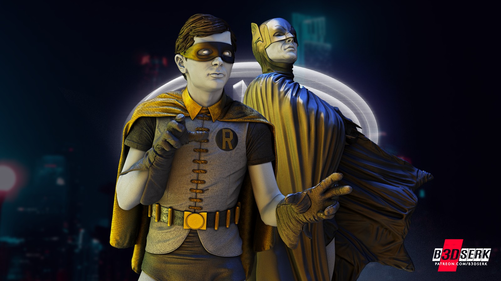 Batman and Robin Diorama Sculpture 1/6 Scale