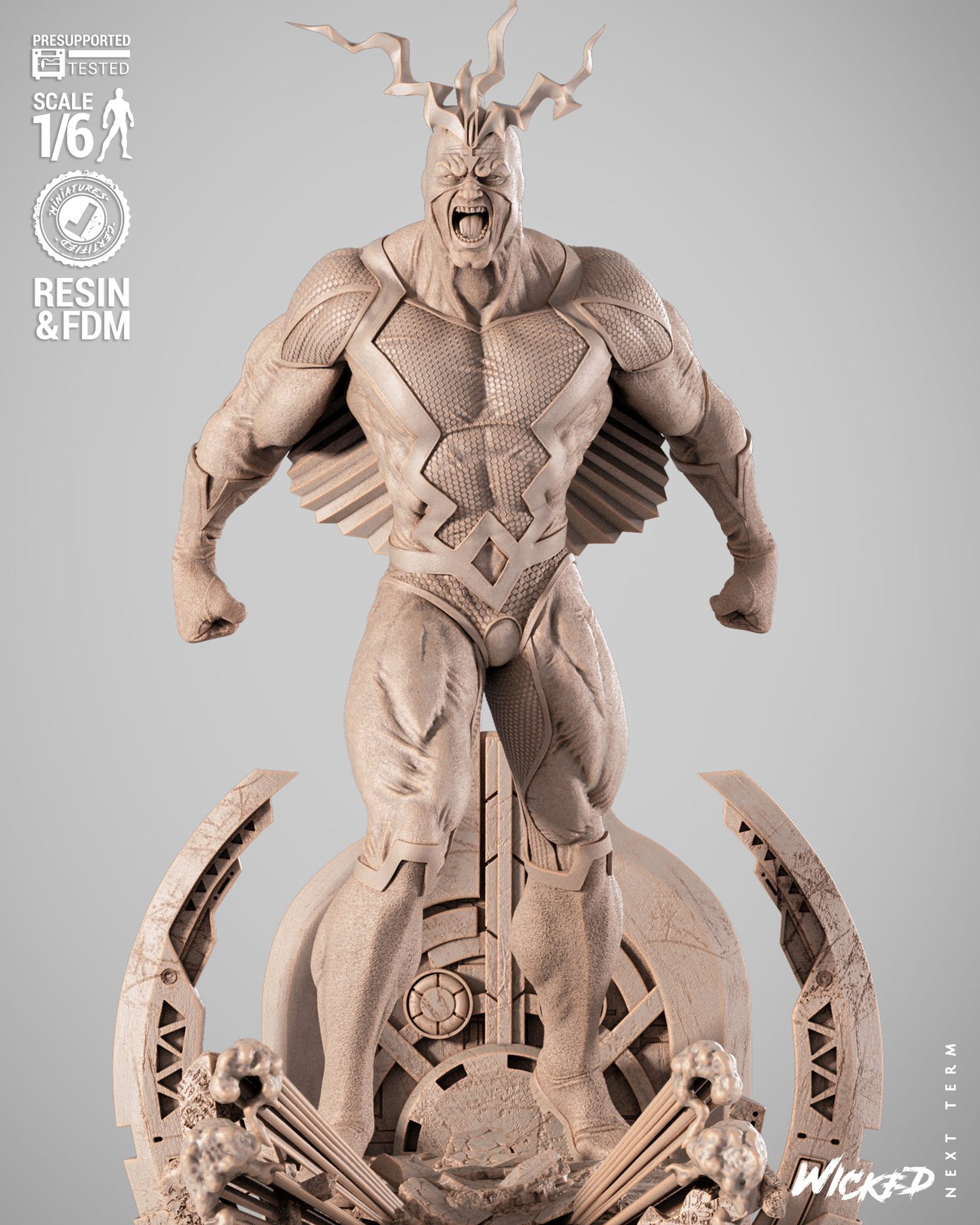 Marvel Black Bolt Sculpture - Image 3