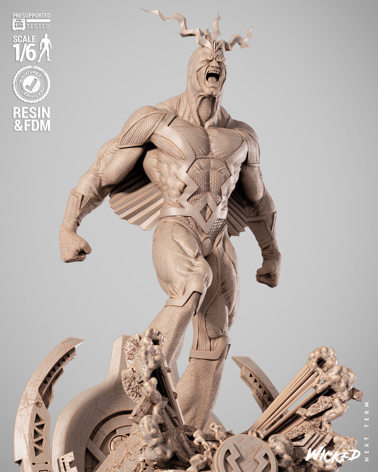 Marvel Black Bolt Sculpture - Image 4