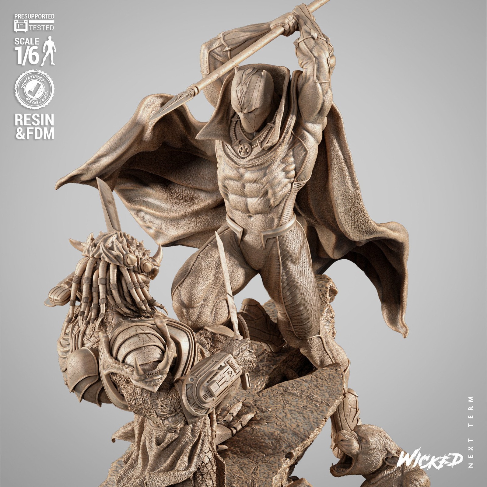 Marvel Black Panther VS Predator Diorama - Image 3