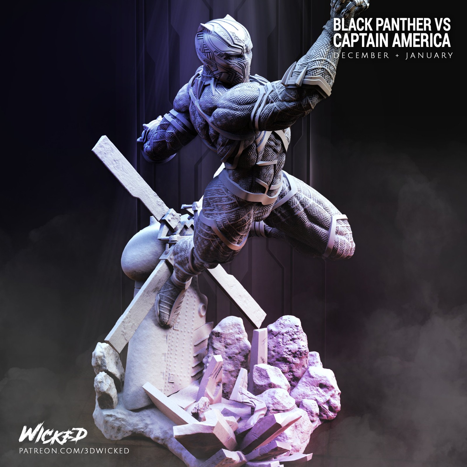 Marvel Black Panther Sculpture - Image 4