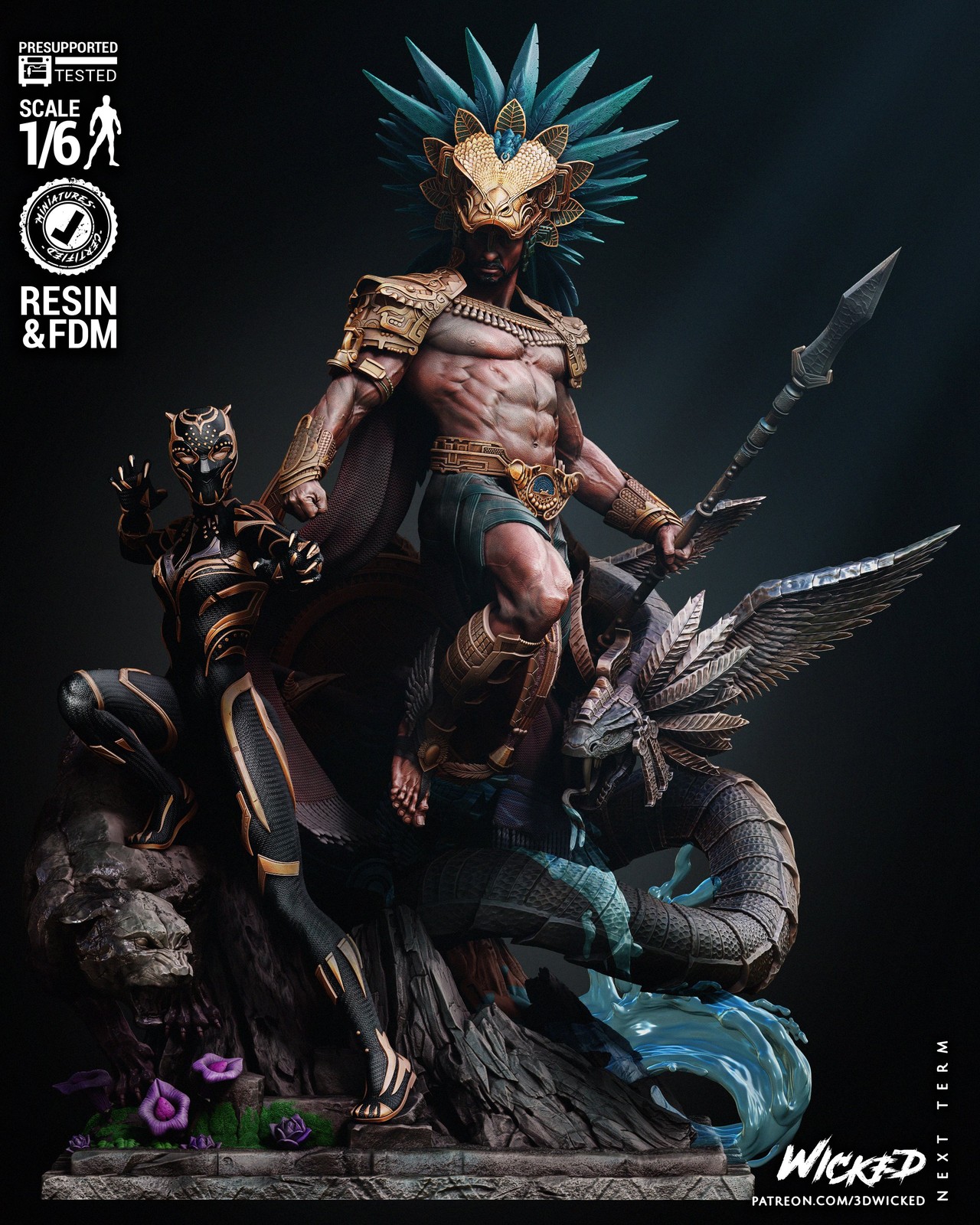 Marvel Black Panther and Namor Diorama