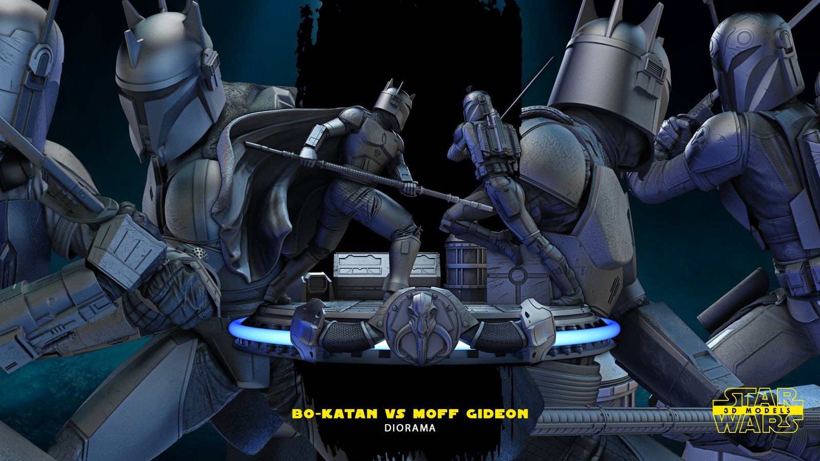 Bo Katan and Moff Gideon Diorama Base