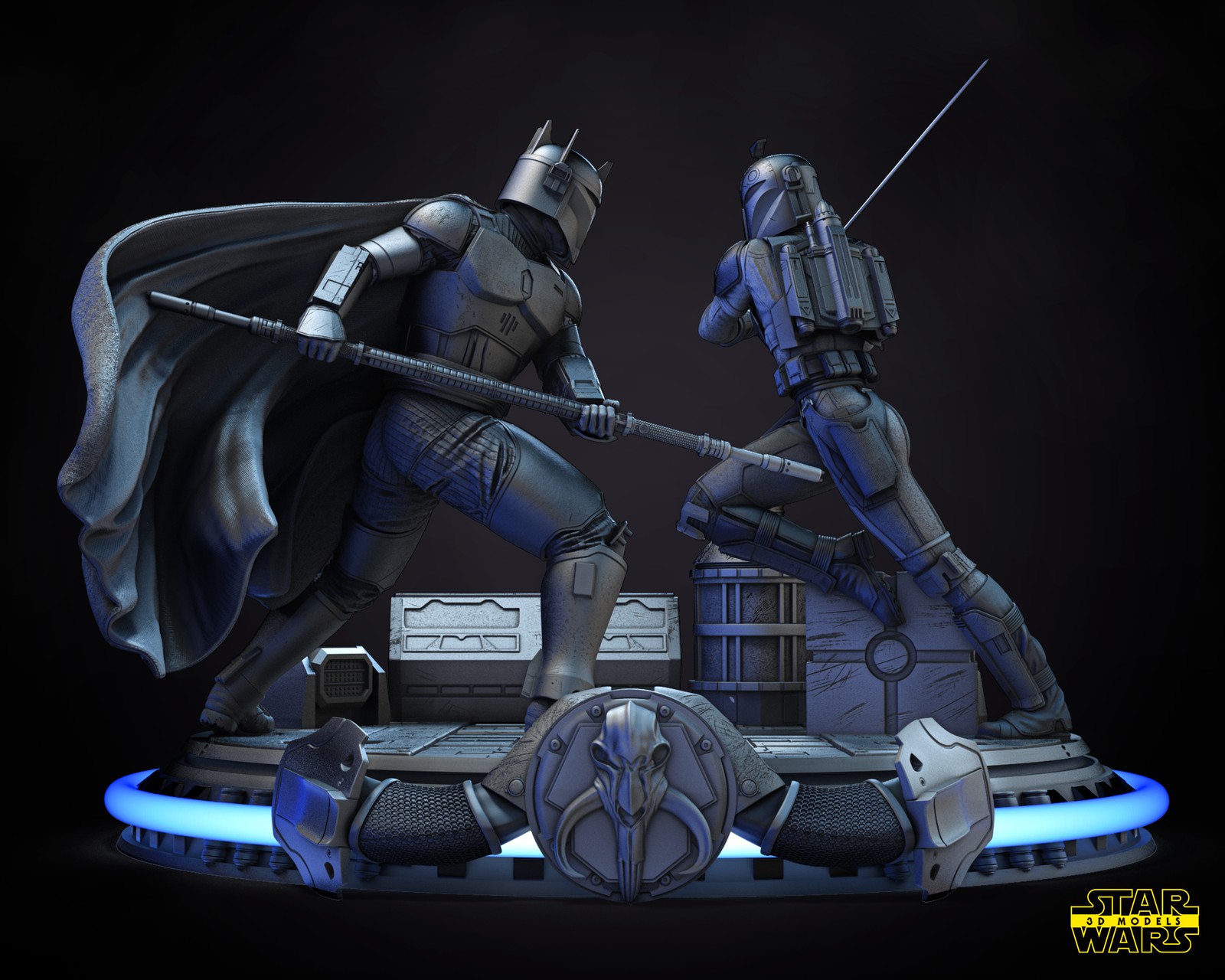 Bo Katan and Moff Gideon Diorama Base - Image 2
