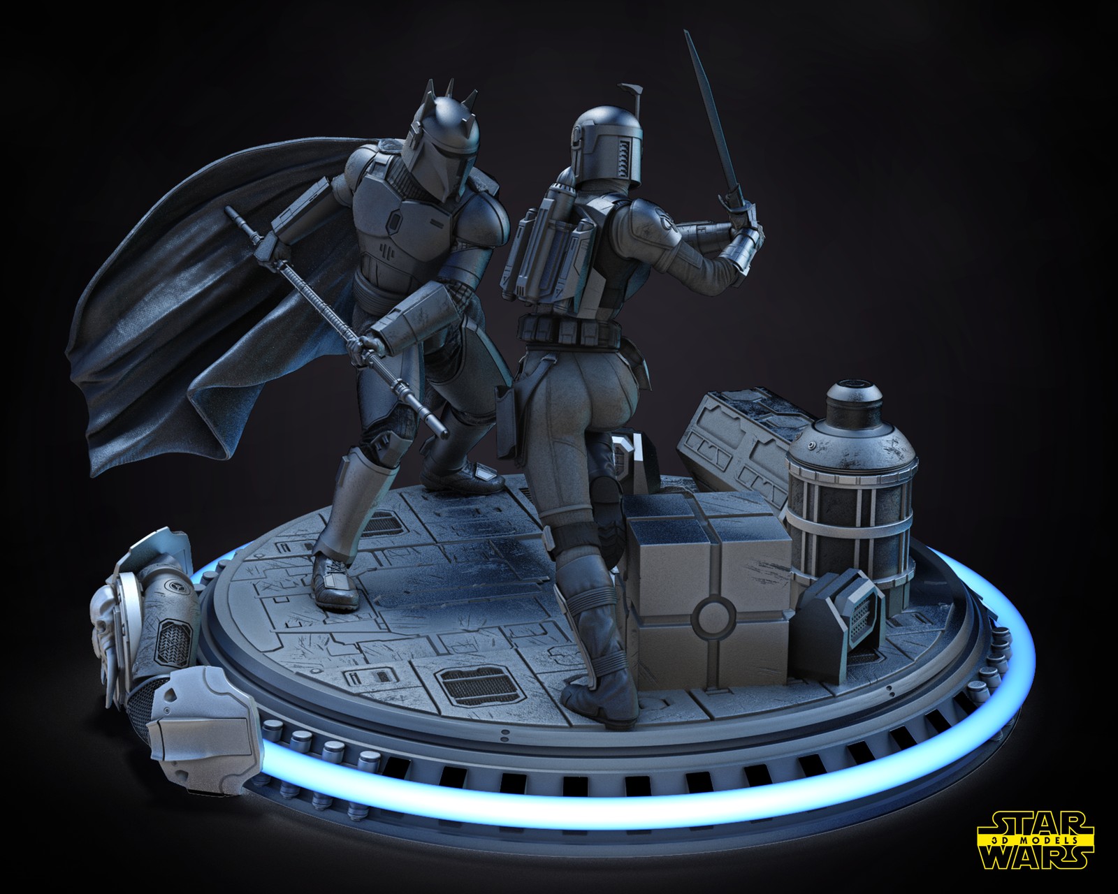 Bo Katan and Moff Gideon Diorama Base - Image 3