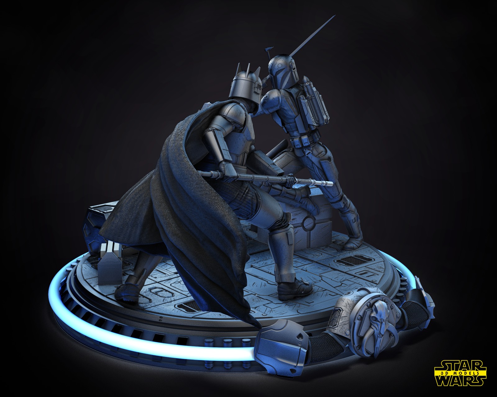 Bo Katan and Moff Gideon Diorama Base - Image 5