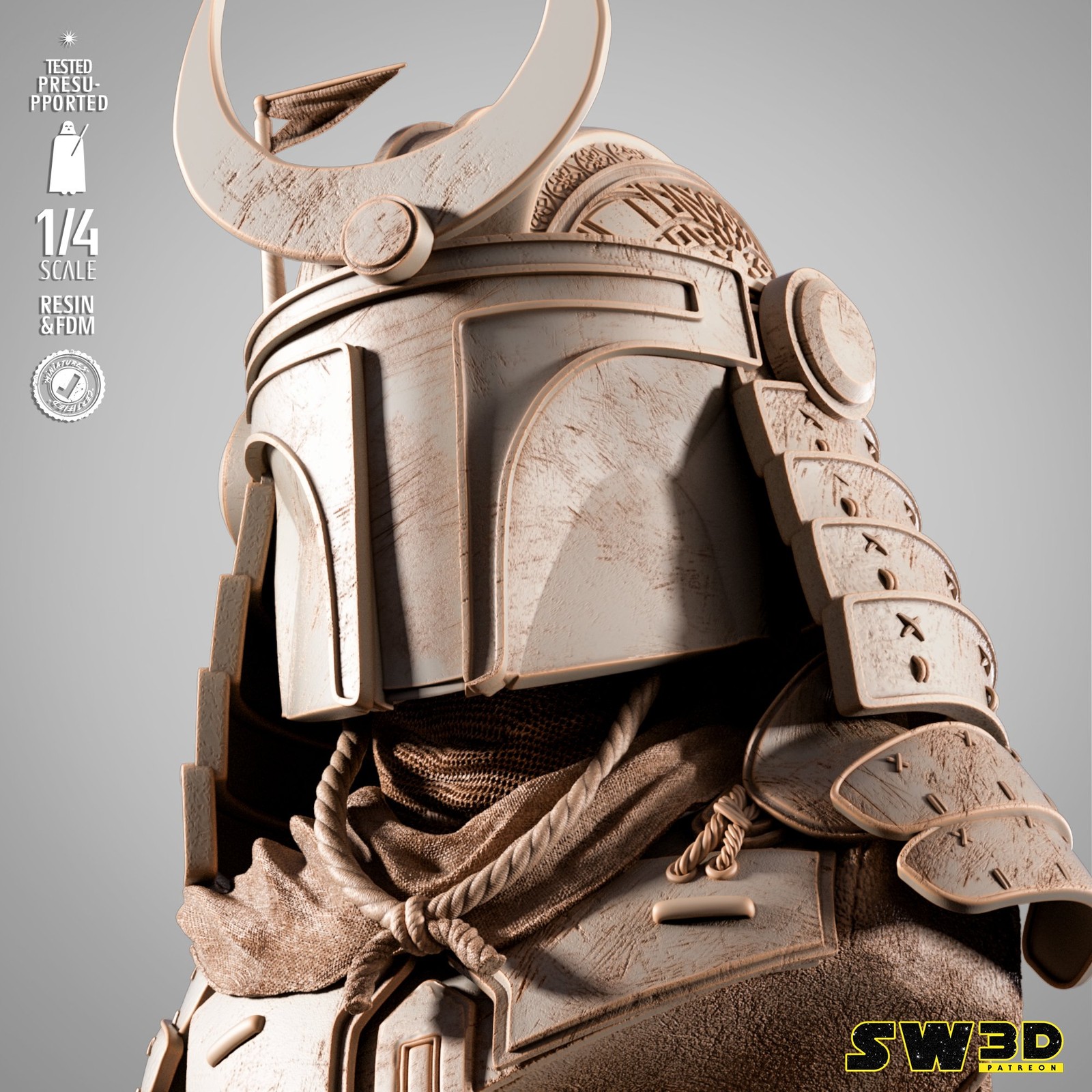 Boba Fett Samurai Portrait Bust - Image 2