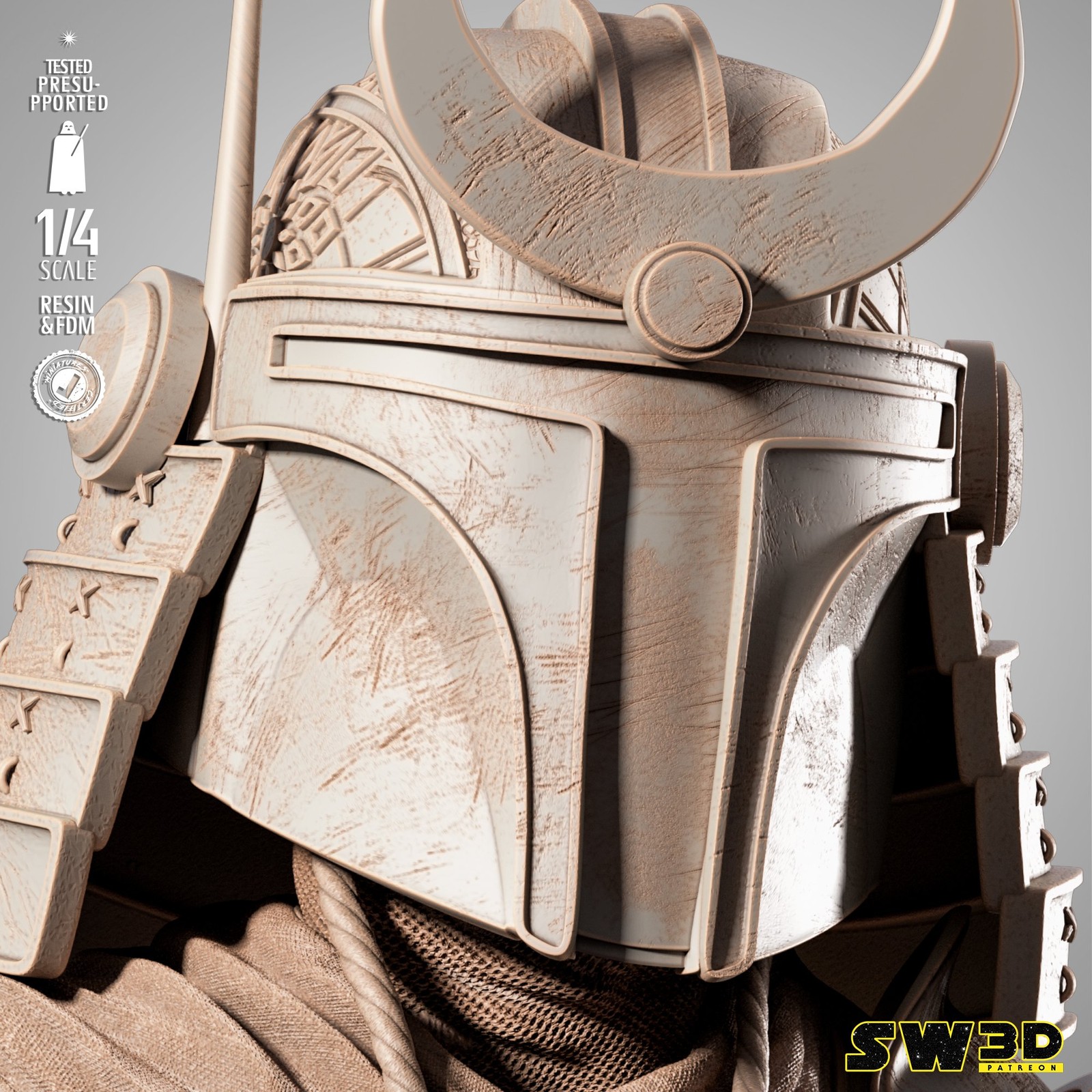 Boba Fett Samurai Portrait Bust - Image 4