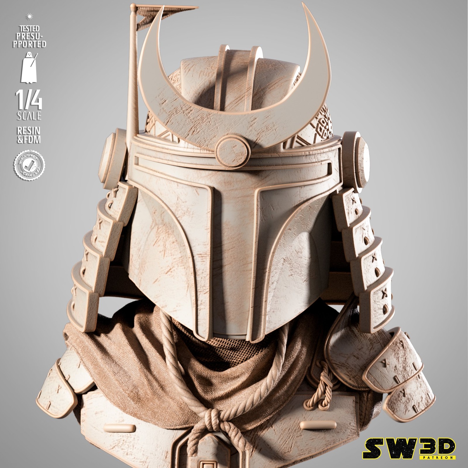 Boba Fett Samurai Portrait Bust - Image 5