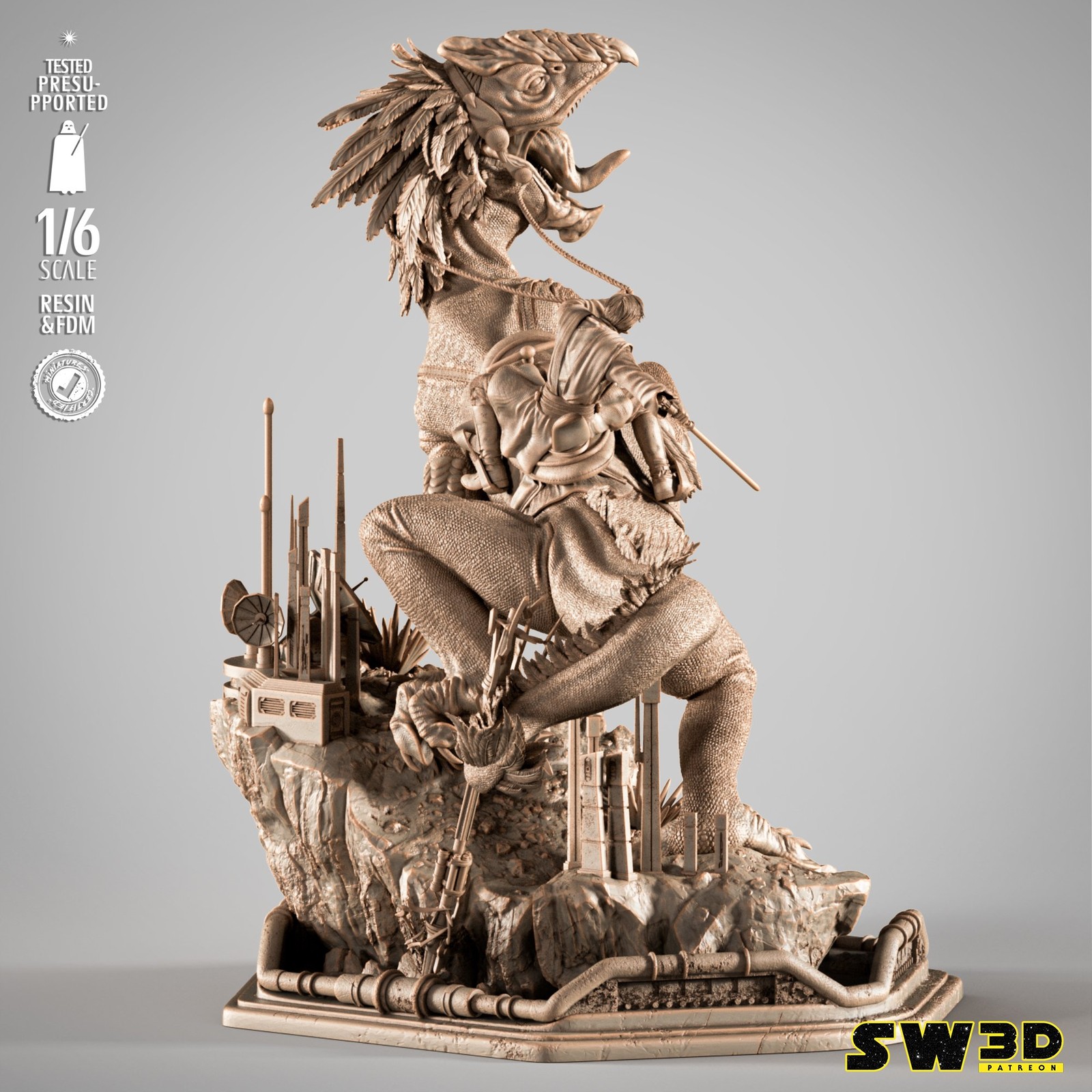 Obi-Wan on Boga Sculpture - Image 3