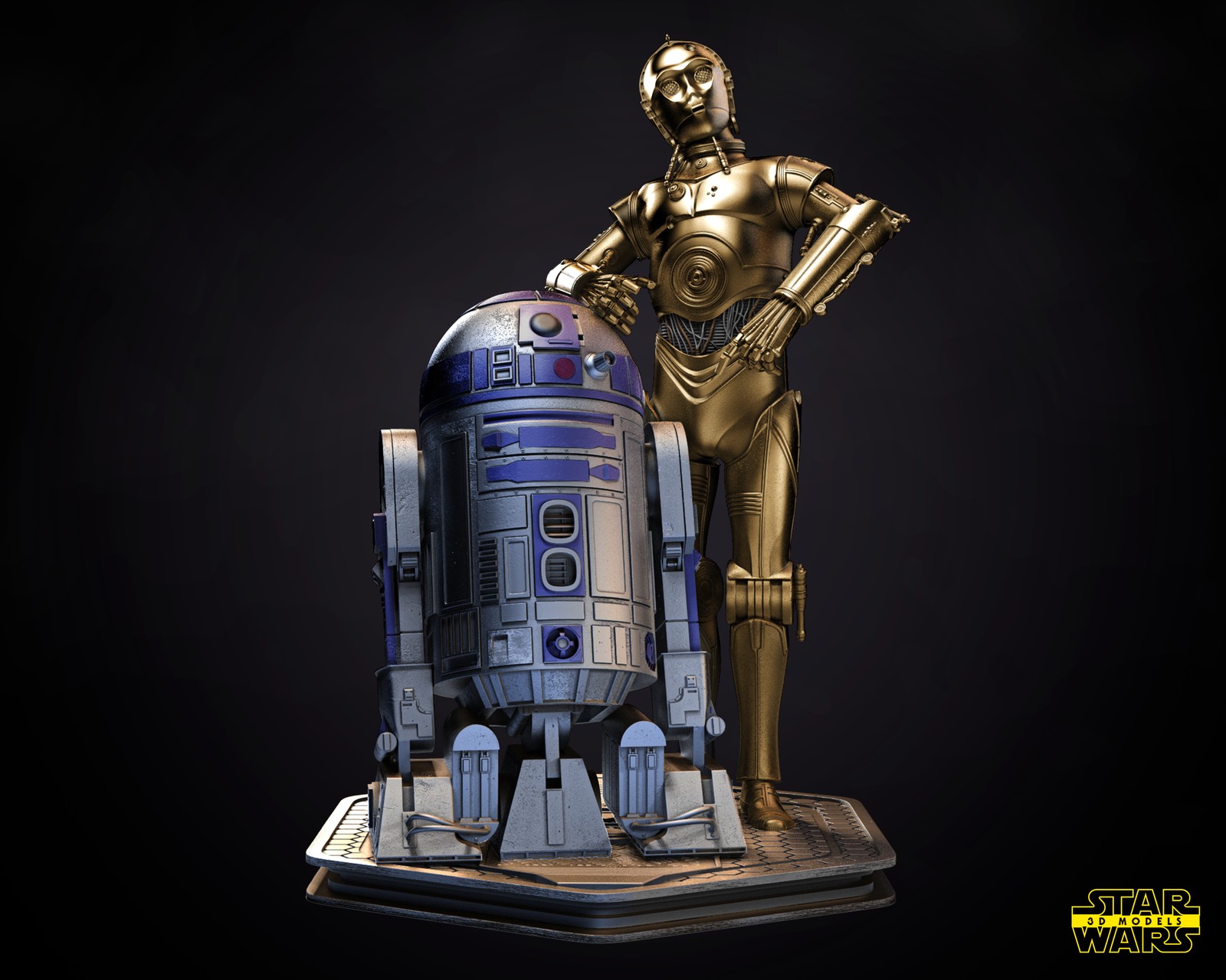 C3P0 AND R2D2 Sculpture - Image 2