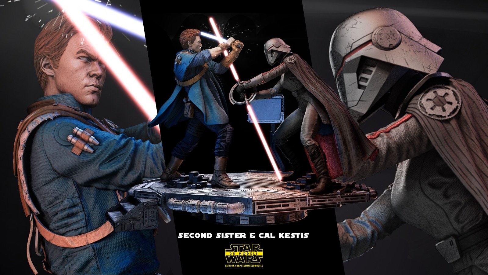 Cal Kestis and Second Sister Diorama