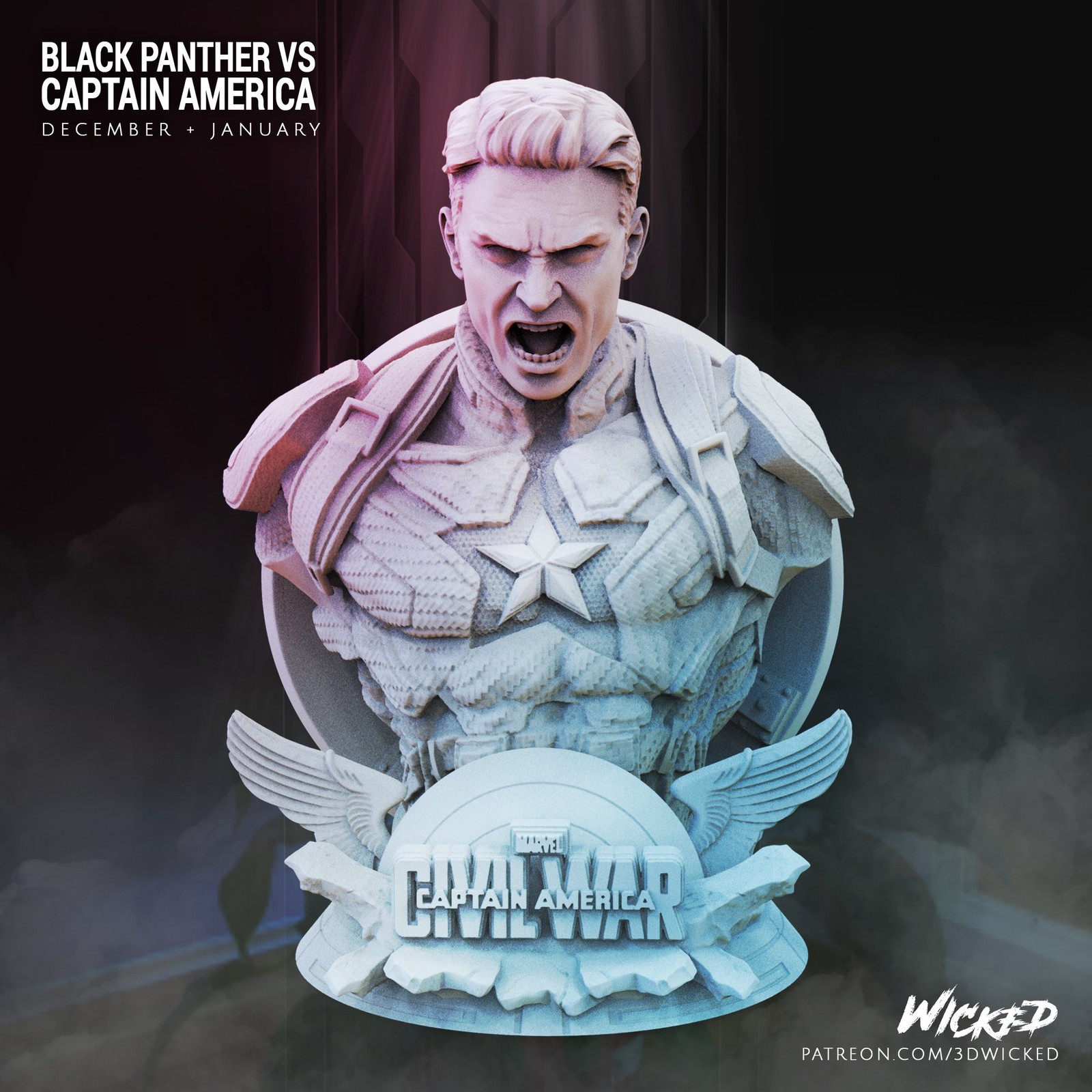 Marvel Captain America + Black Panther Busts - Image 2