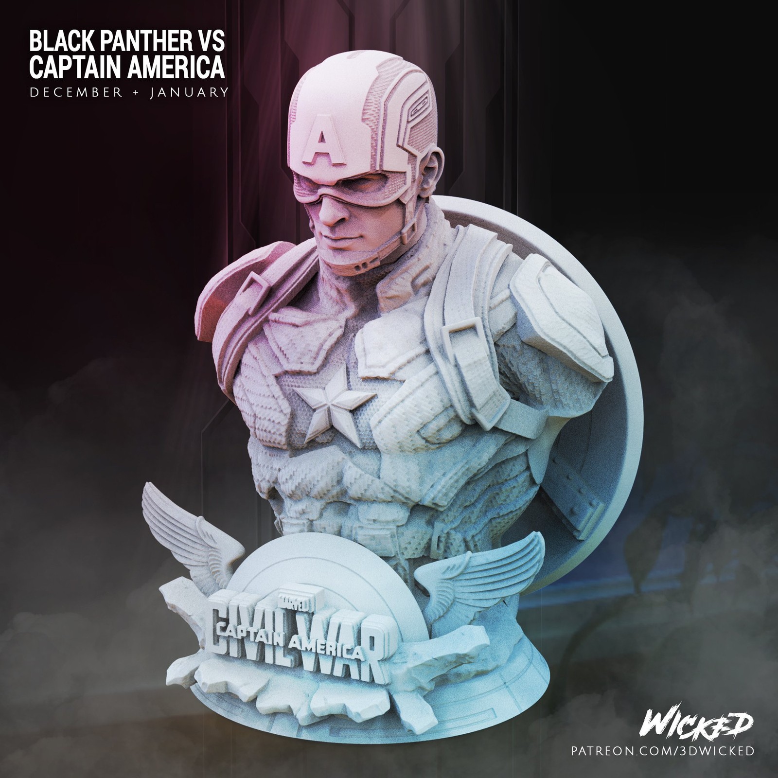 Marvel Captain America + Black Panther Busts - Image 4