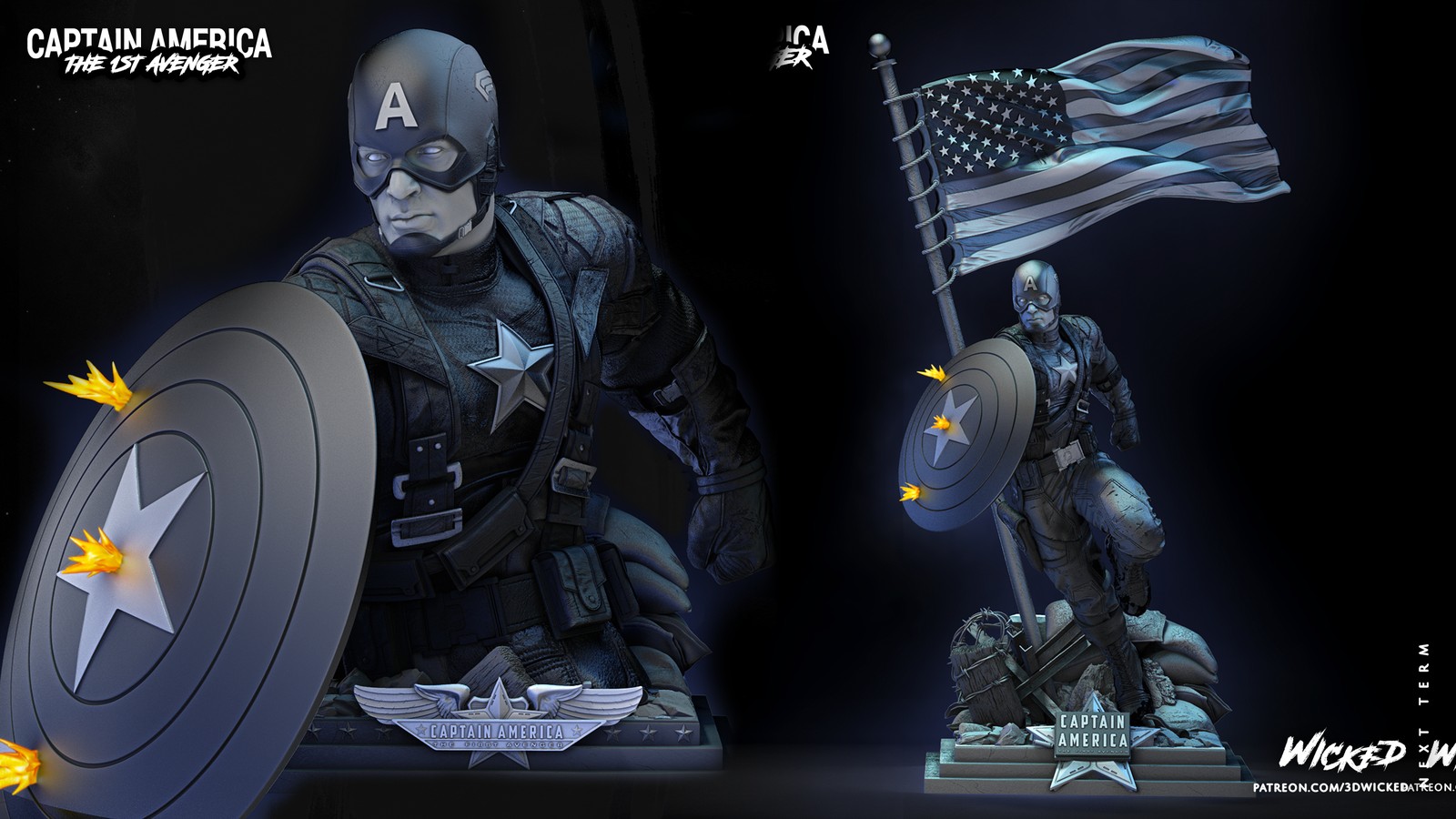Marvel Captain America Bust
