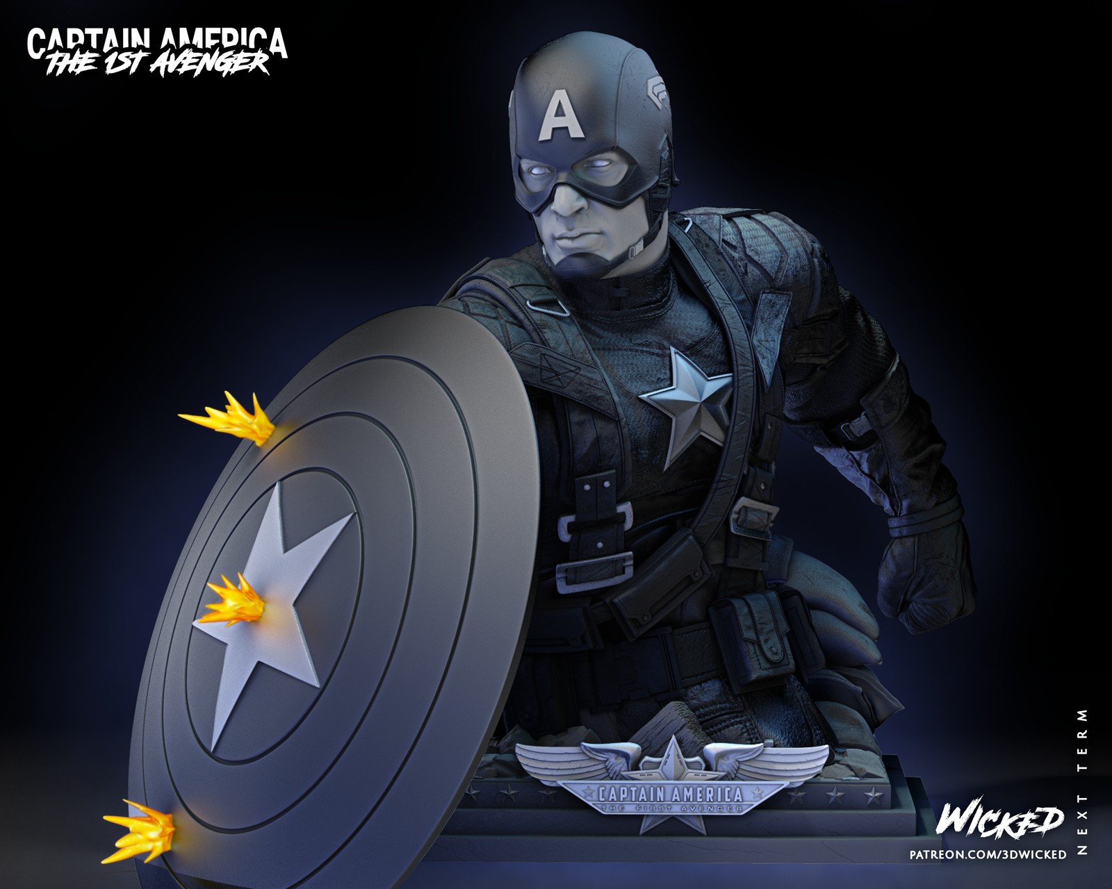 Marvel Captain America Bust - Image 2