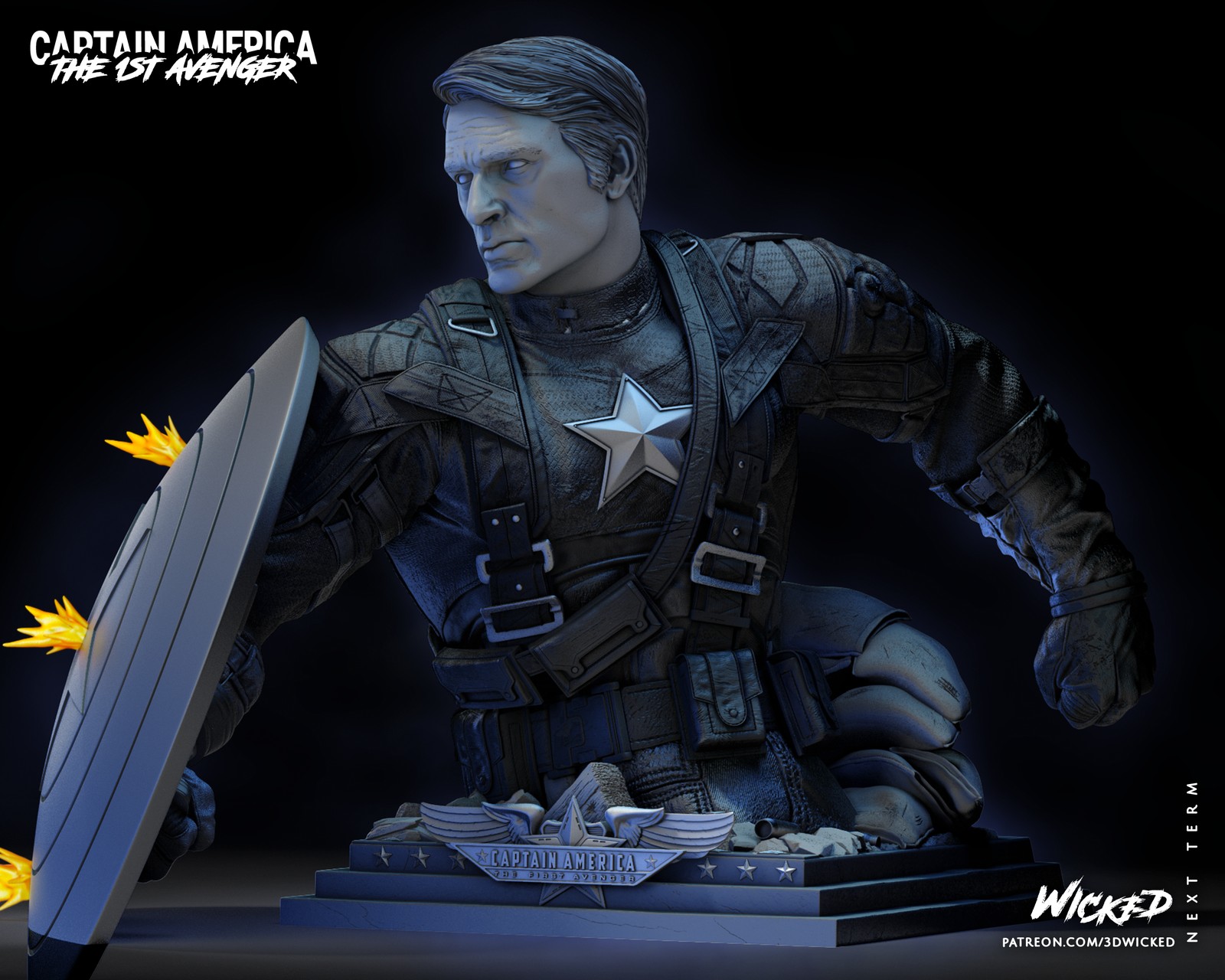 Marvel Captain America Bust - Image 3