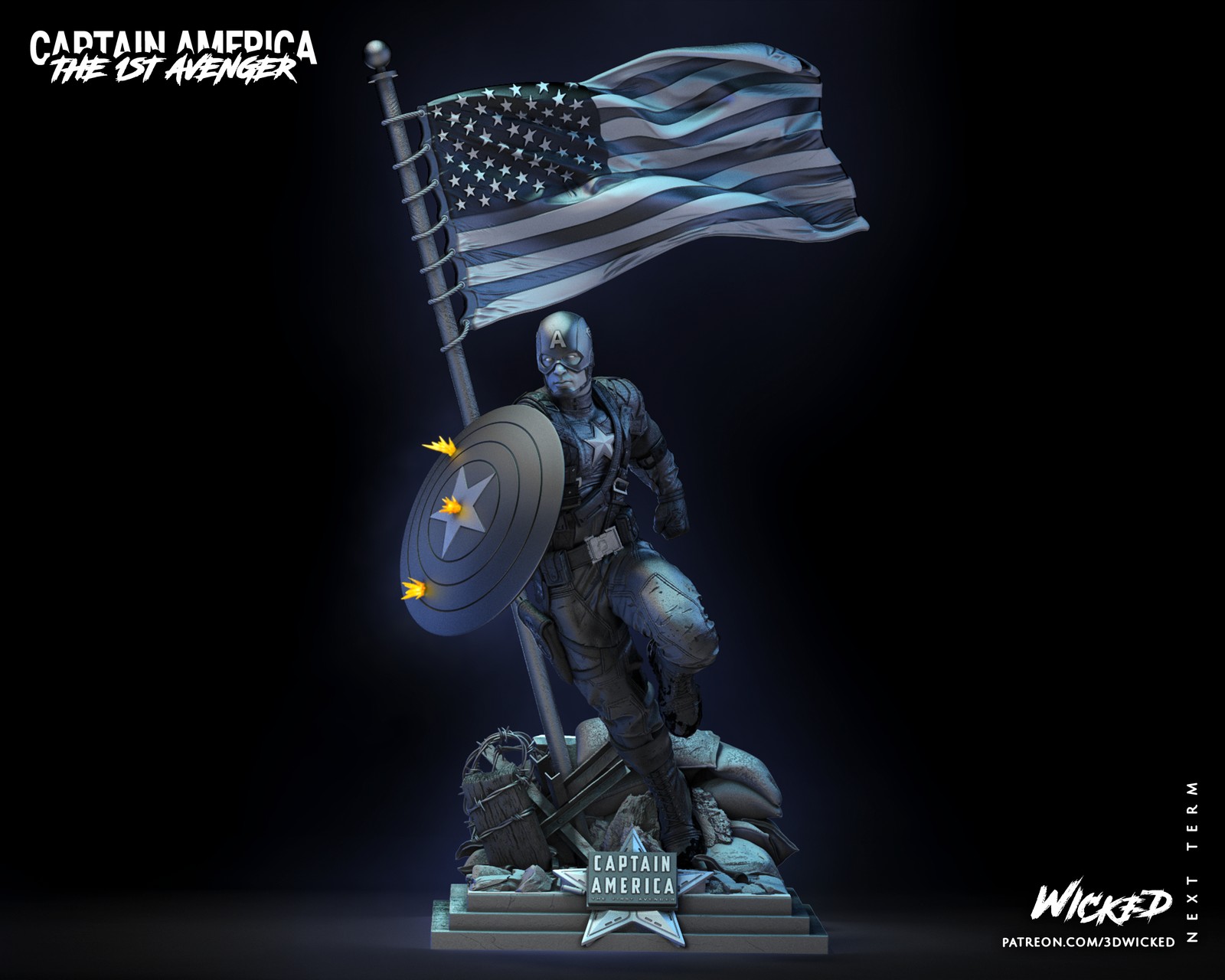Marvel Captain America Bust - Image 4