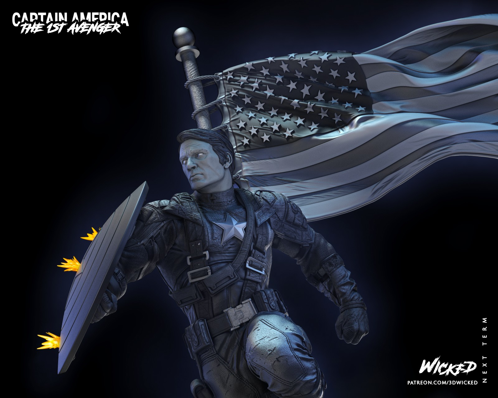 Marvel Captain America Bust - Image 5