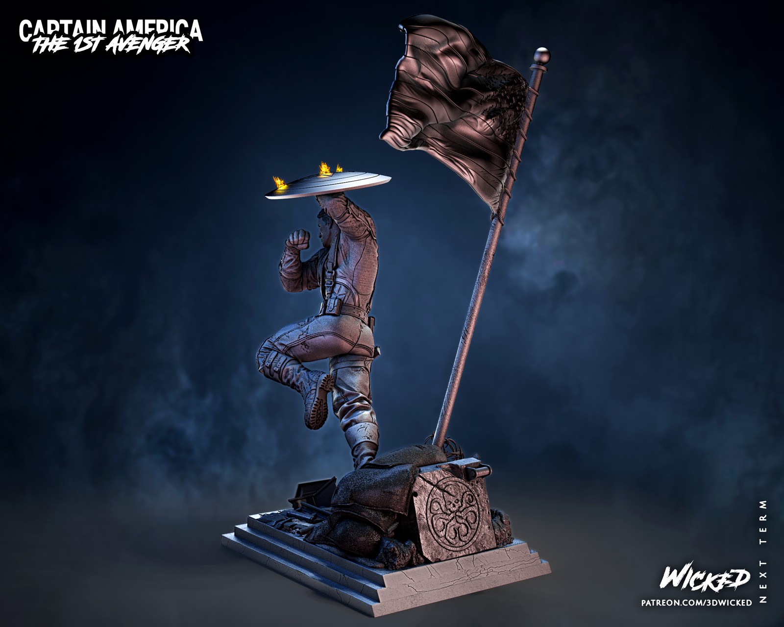 Marvel Captain America Sculpture - Image 3