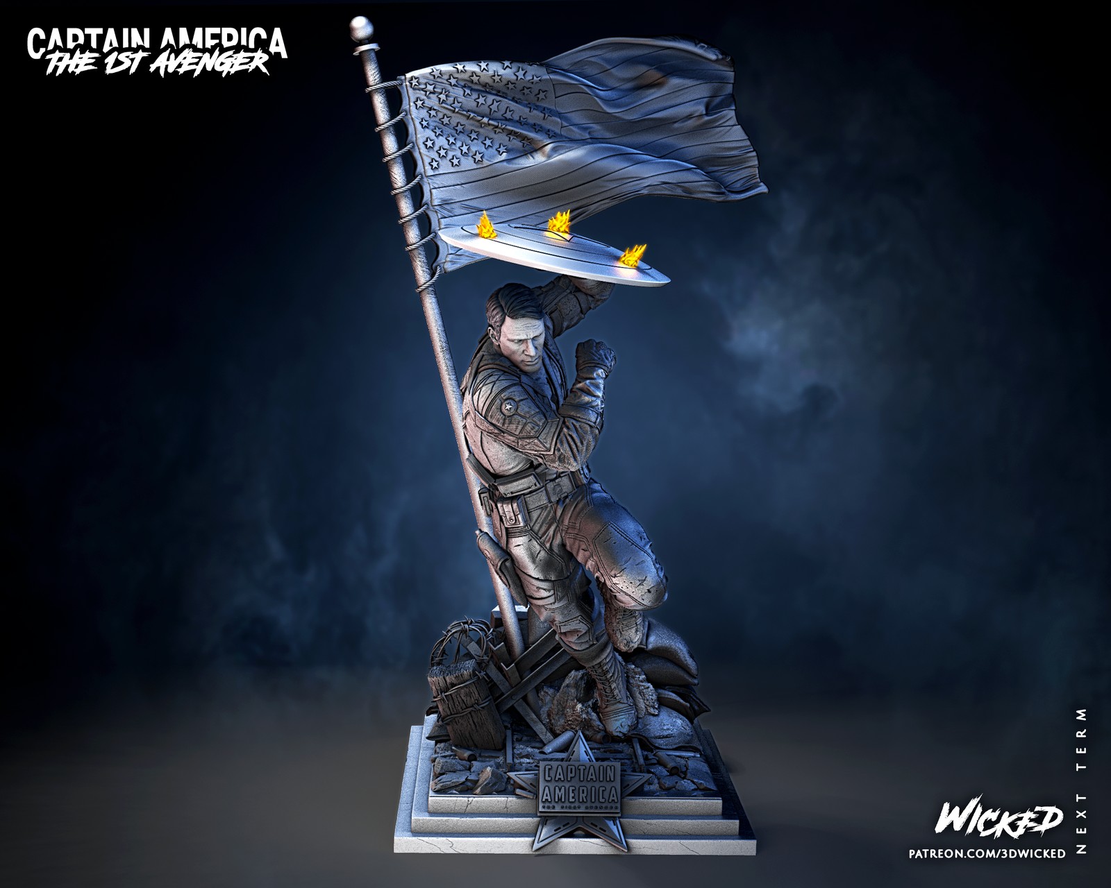 Marvel Captain America Sculpture - Image 5