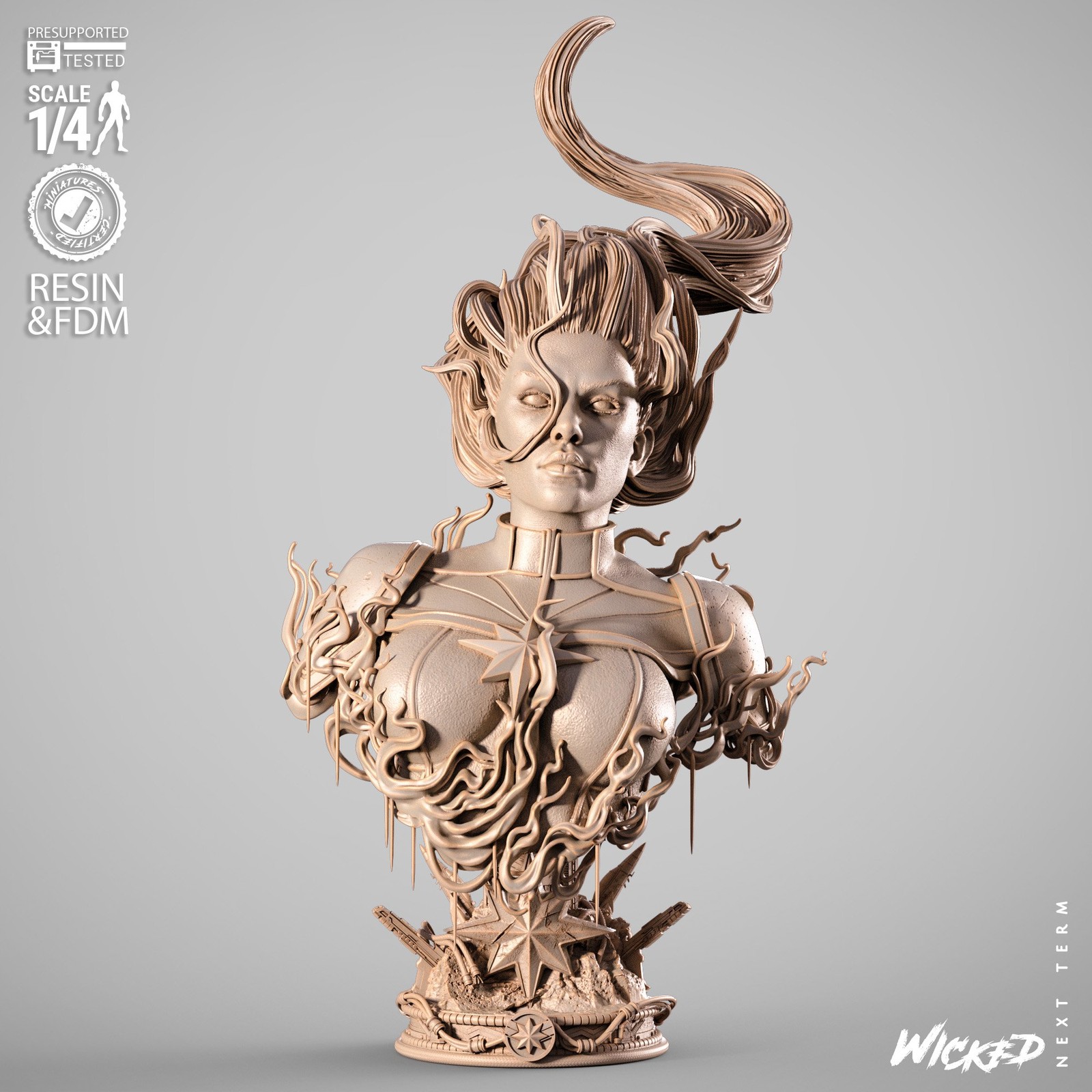 Captain Marvel 2025 Portrait Bust