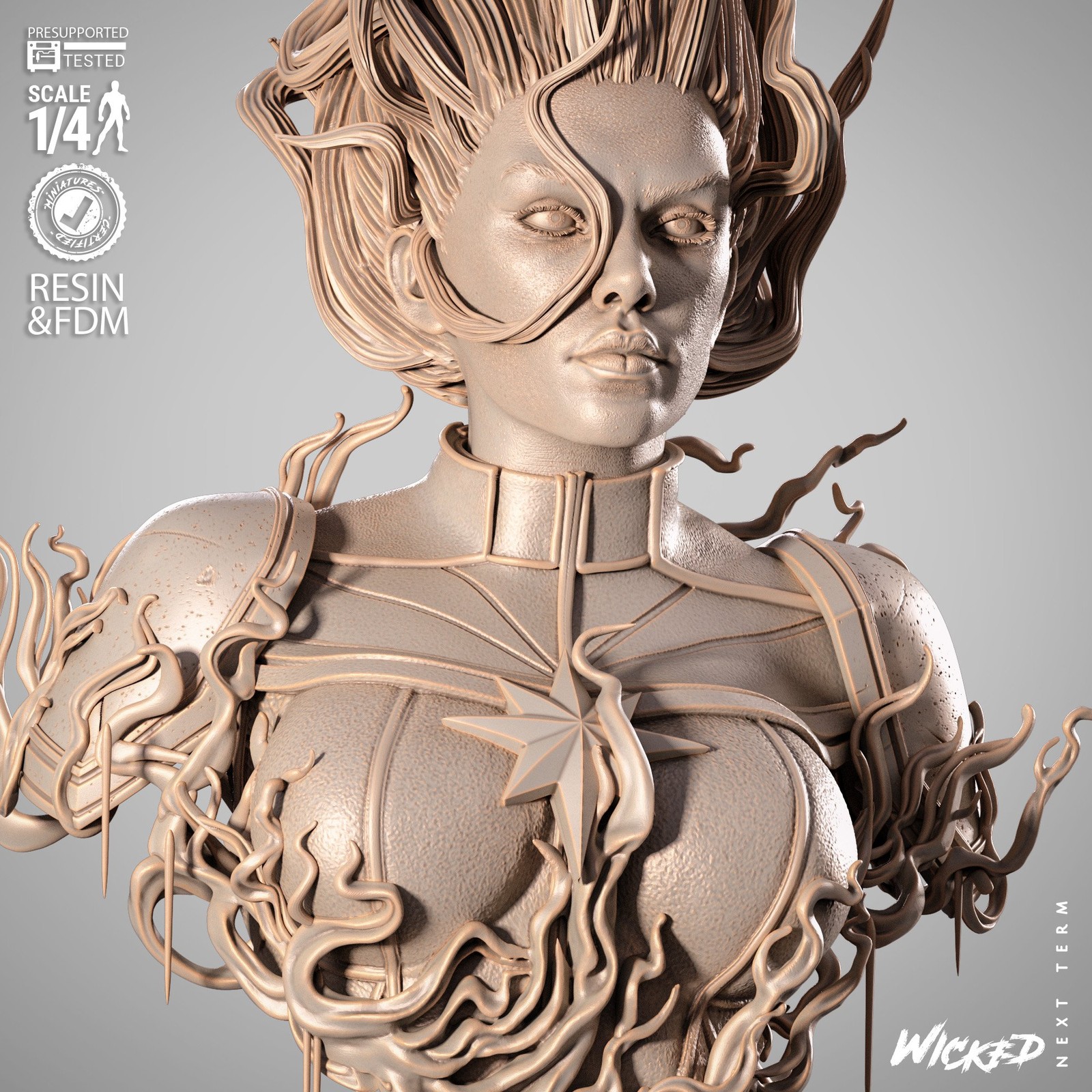 Captain Marvel 2025 Portrait Bust - Image 3