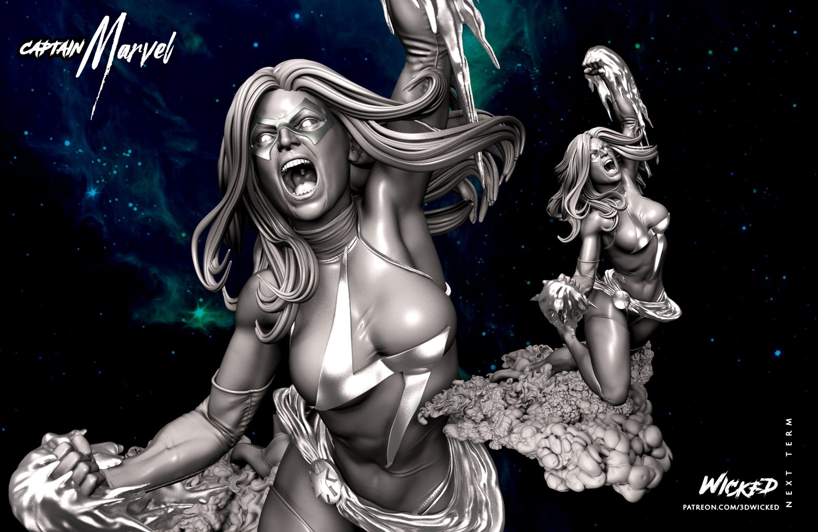 Marvel Captain Marvel Sculpture