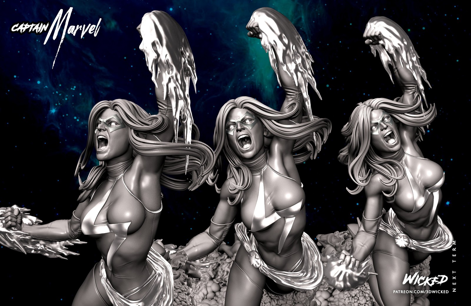 Marvel Captain Marvel Sculpture - Image 5