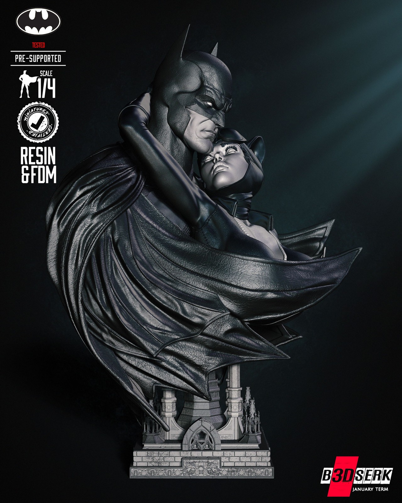 Catwoman and Batman Bust