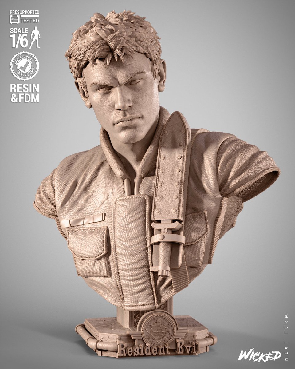 Chris Resident Evil Portrait Bust