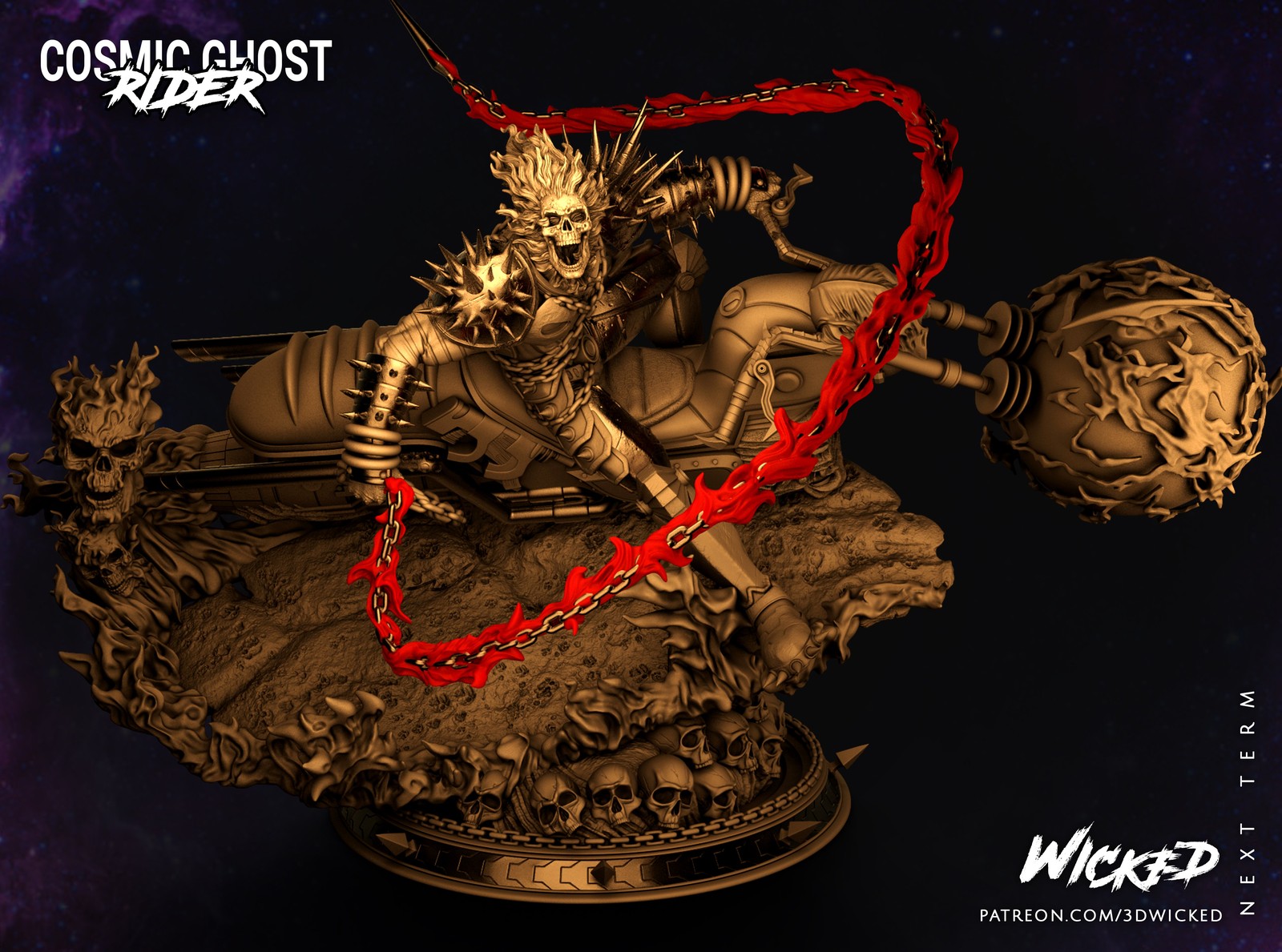 Marvel Cosmic Ghost Rider Sculpture