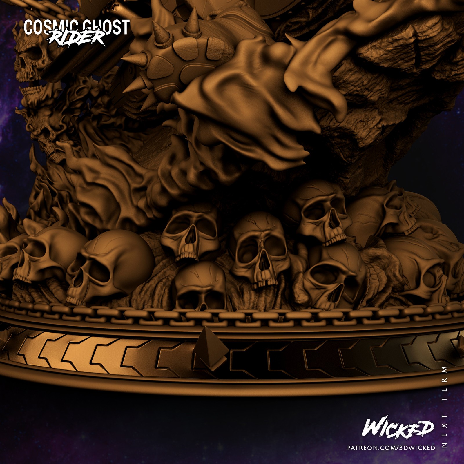 Marvel Cosmic Ghost Rider Sculpture - Image 2