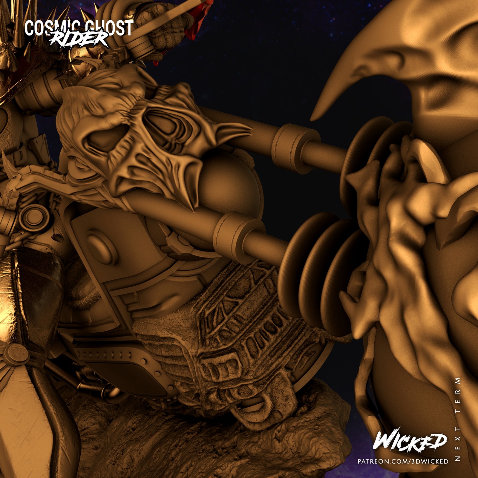 Marvel Cosmic Ghost Rider Sculpture - Image 4