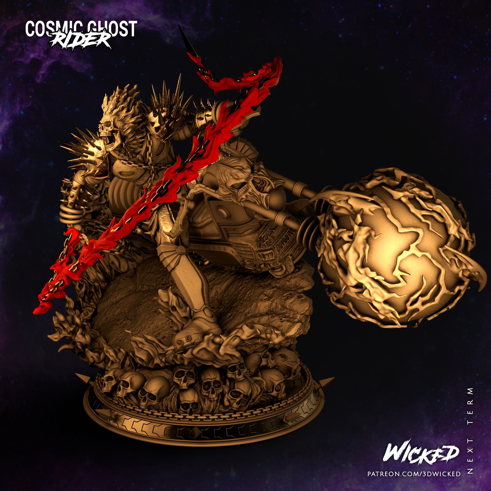 Marvel Cosmic Ghost Rider Sculpture - Image 5