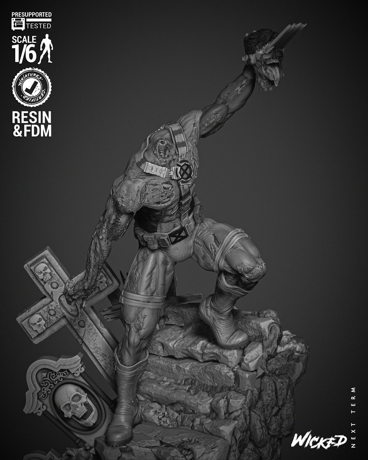 Marvel Cyclops Zombie Sculpture - Image 4