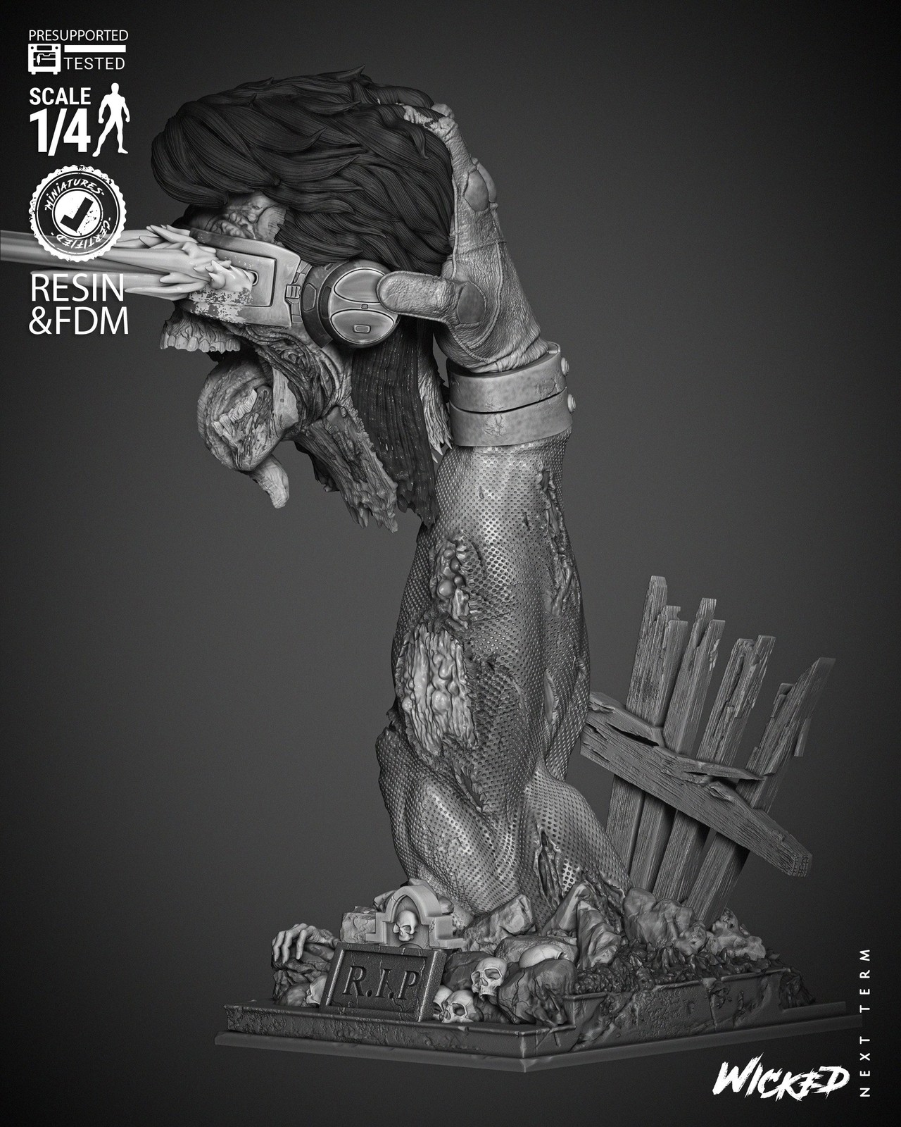 Marvel Cyclops Zombie Portrait Bust - Image 3