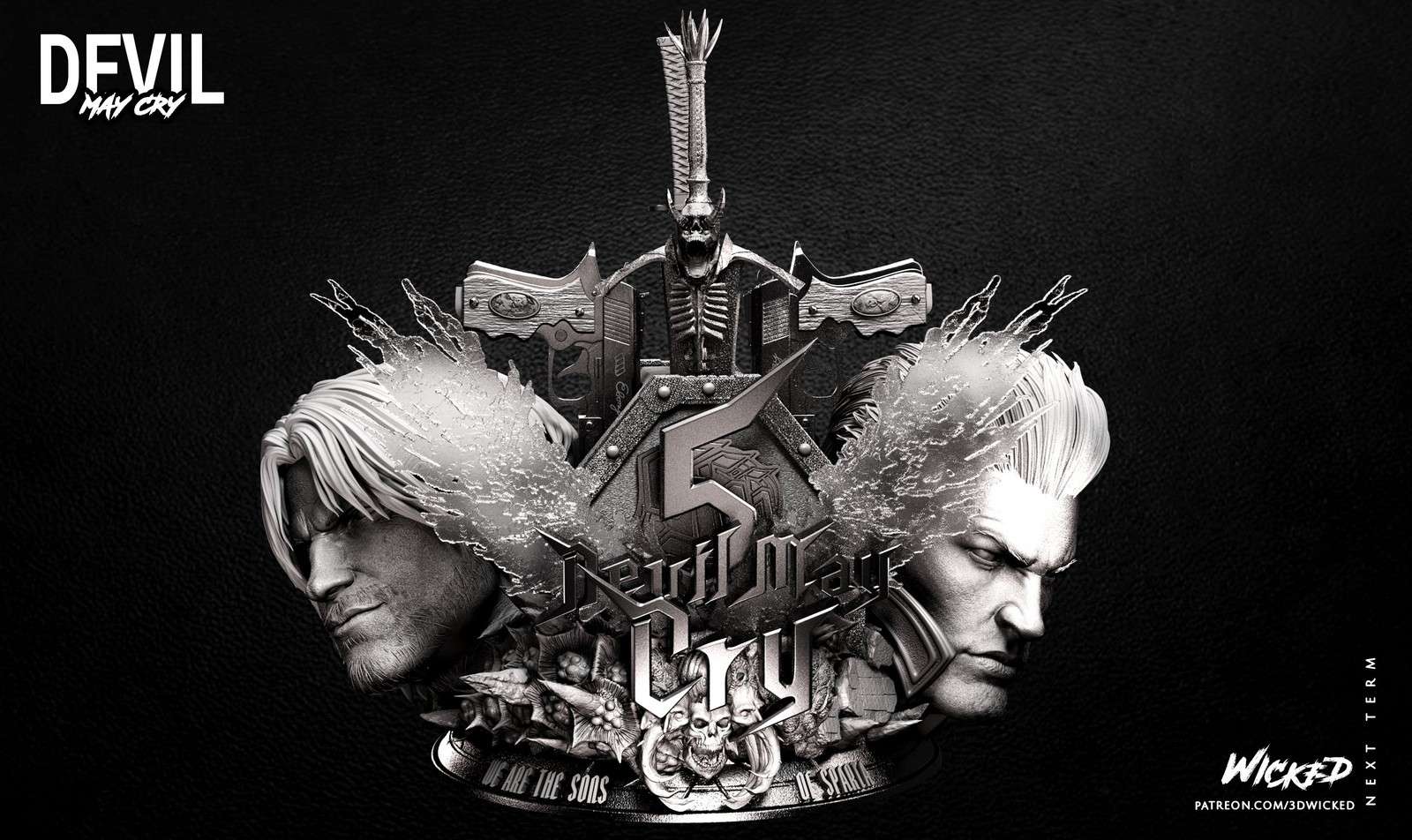 Video Games Dante and Vergil Weapon Box and Heads