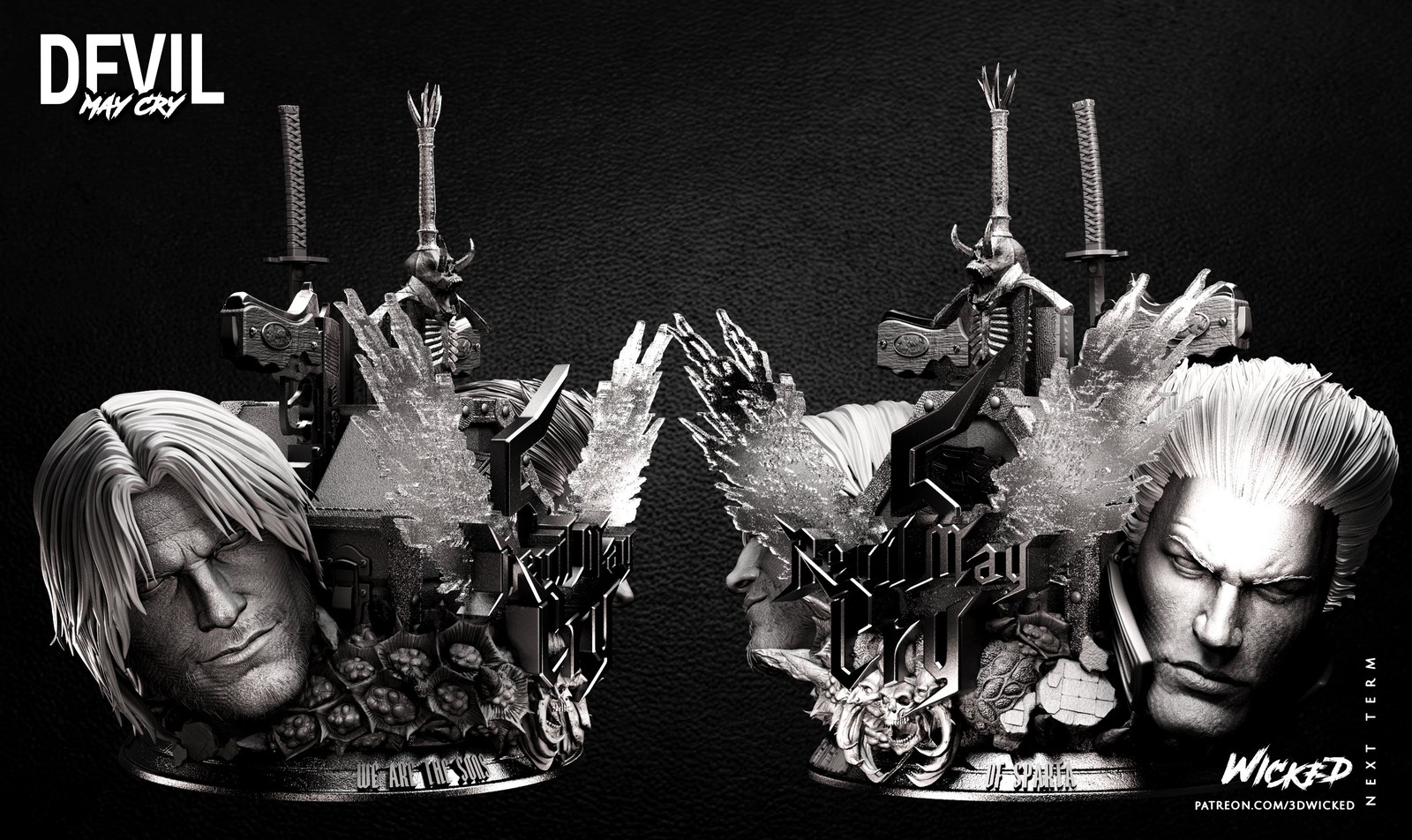 Video Games Dante and Vergil Weapon Box and Heads - Image 2