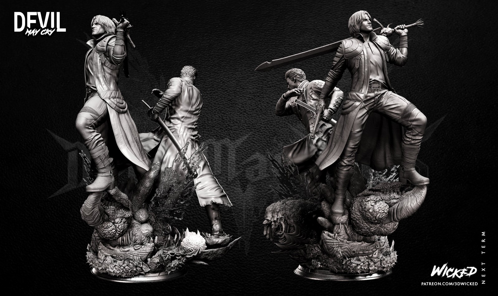 Video Games Dante and Vergil Diorama Sculpture - Image 2