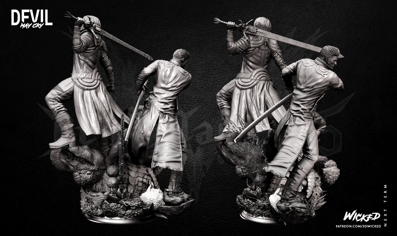 Video Games Dante and Vergil Diorama Sculpture - Image 3